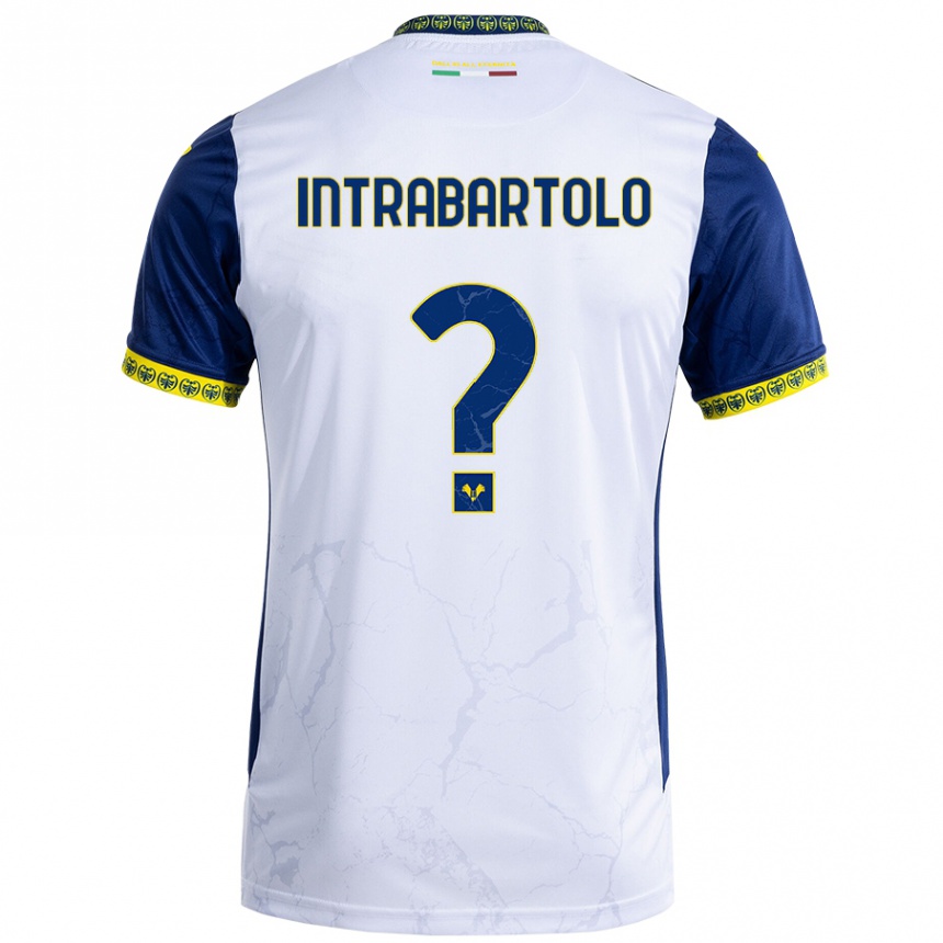 Kids Football Denis Intrabartolo #0 White Blue Away Jersey 2024/25 T-Shirt