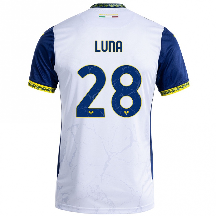 Kids Football Agustín Luna #28 White Blue Away Jersey 2024/25 T-Shirt