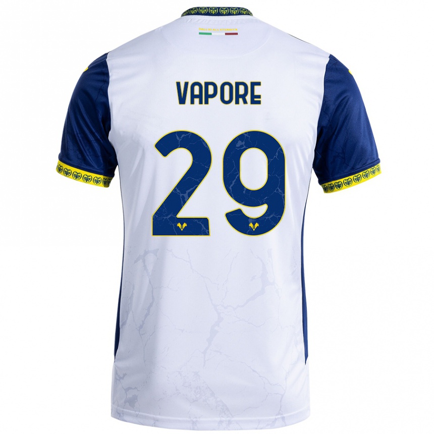 Kids Football Angelo Vapore #29 White Blue Away Jersey 2024/25 T-Shirt