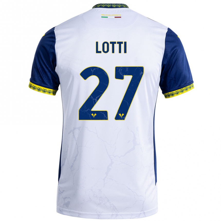 Kids Football Irene Lotti #27 White Blue Away Jersey 2024/25 T-Shirt