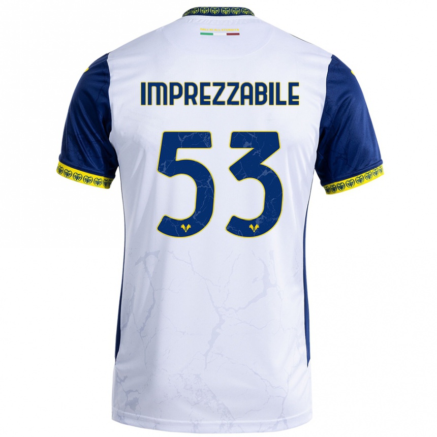 Kids Football Francesca Imprezzabile #53 White Blue Away Jersey 2024/25 T-Shirt