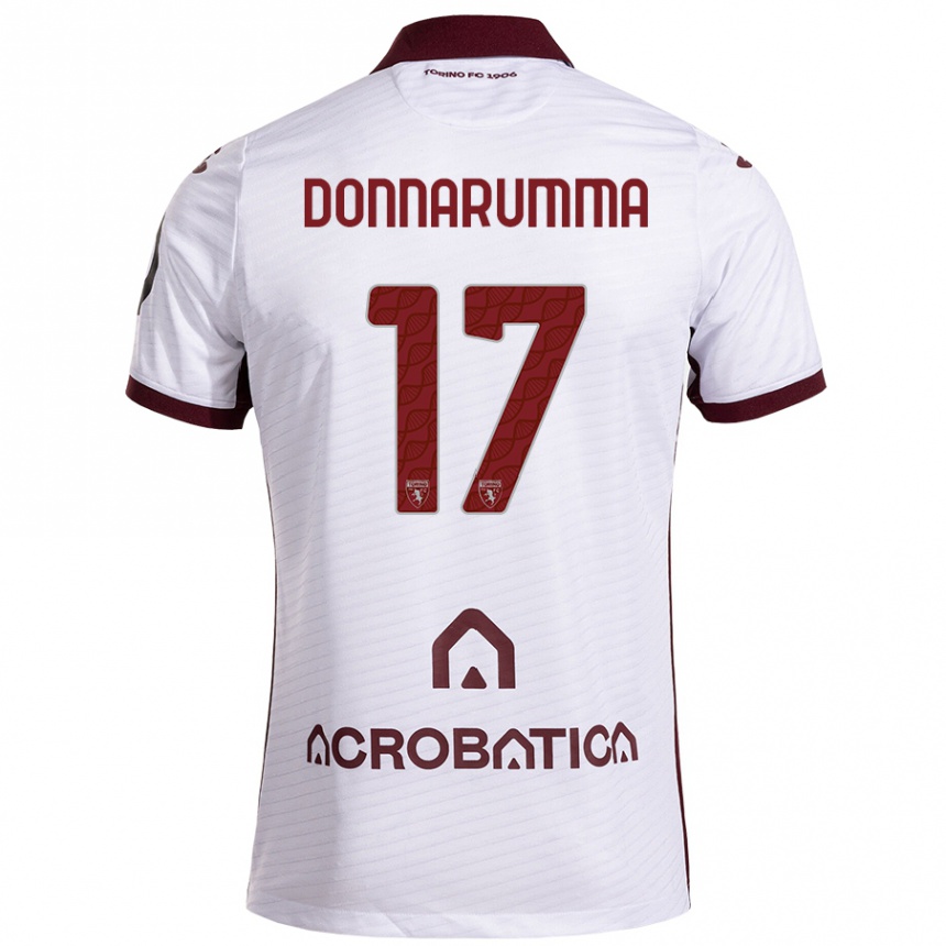 Kids Football Antonio Donnarumma #17 White Maroon Away Jersey 2024/25 T-Shirt