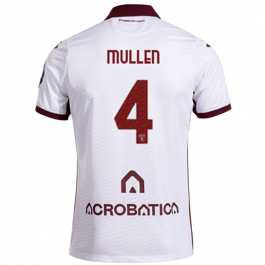 Kids Football Senan Mullen #4 White Maroon Away Jersey 2024/25 T-Shirt