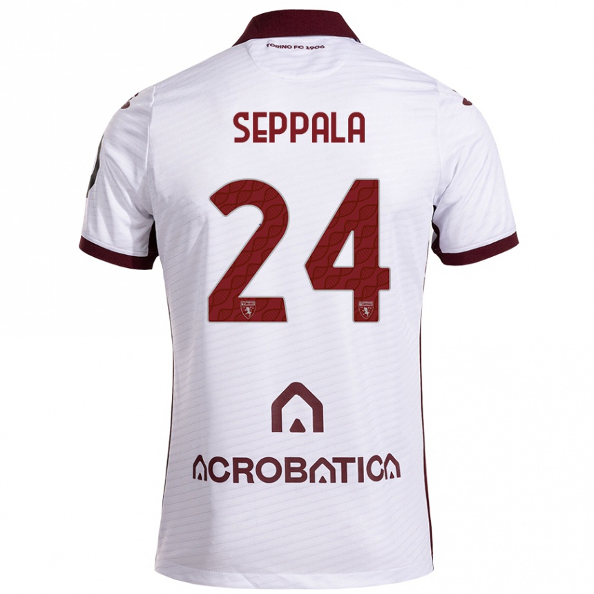 Kids Football Rosa Lappi-Seppälä #24 White Maroon Away Jersey 2024/25 T-Shirt