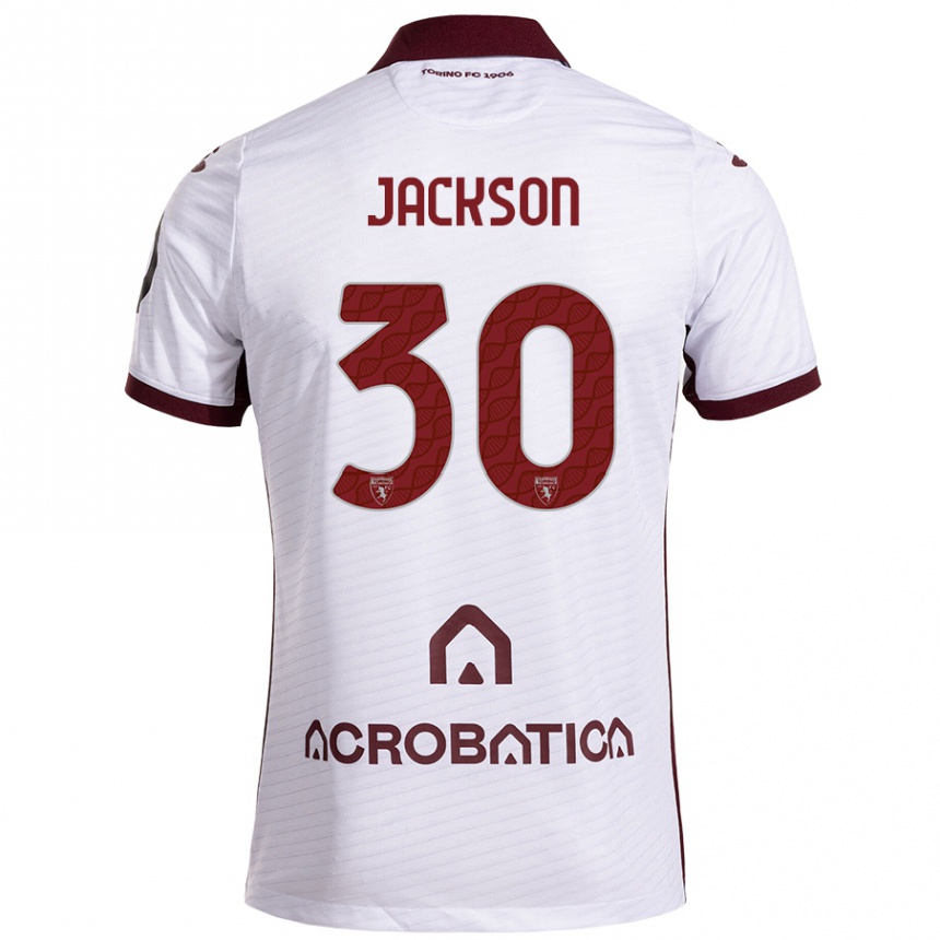 Kids Football Michael Jackson #30 White Maroon Away Jersey 2024/25 T-Shirt