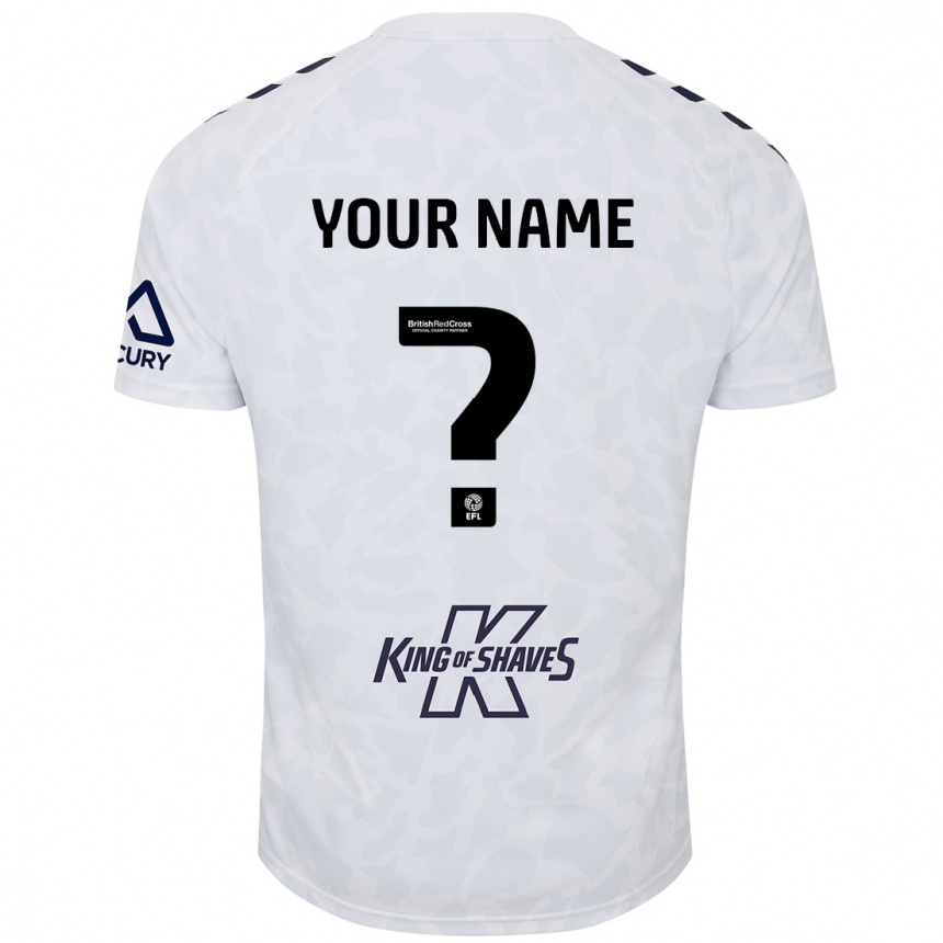 Kids Football Your Name #0 White Away Jersey 2024/25 T-Shirt