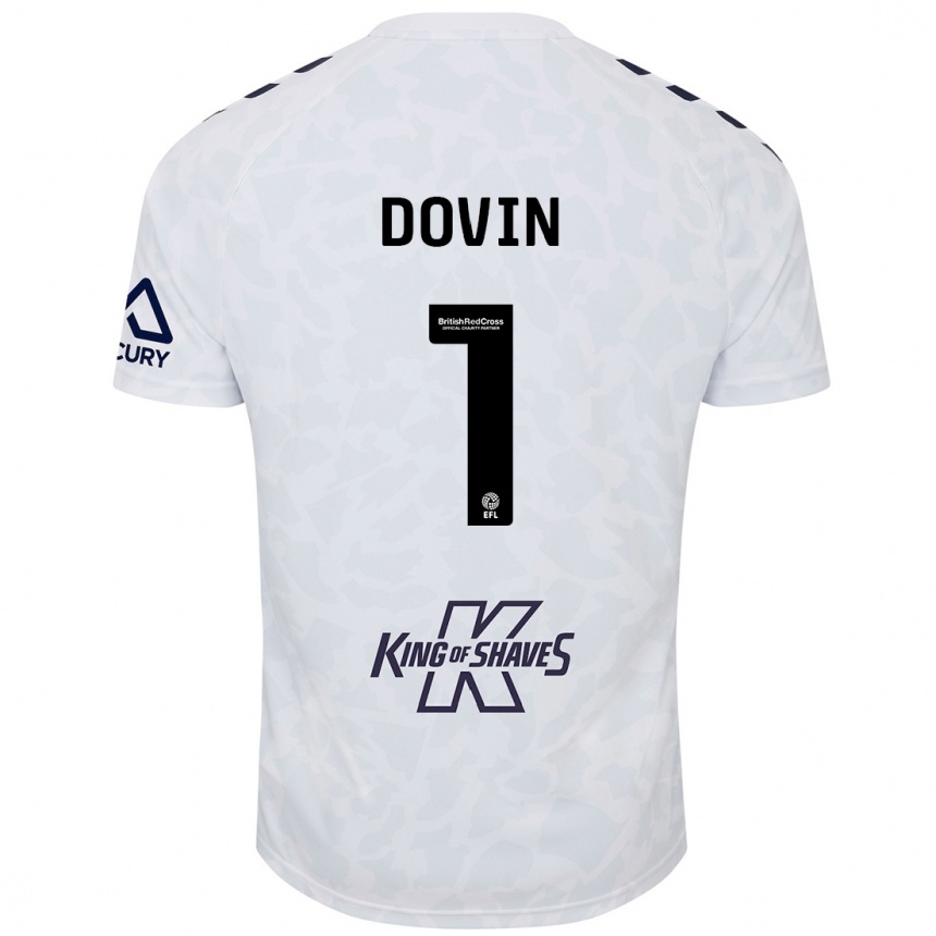 Kids Football Oliver Dovin #1 White Away Jersey 2024/25 T-Shirt