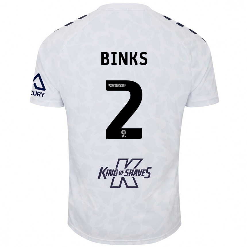 Kids Football Luis Binks #2 White Away Jersey 2024/25 T-Shirt