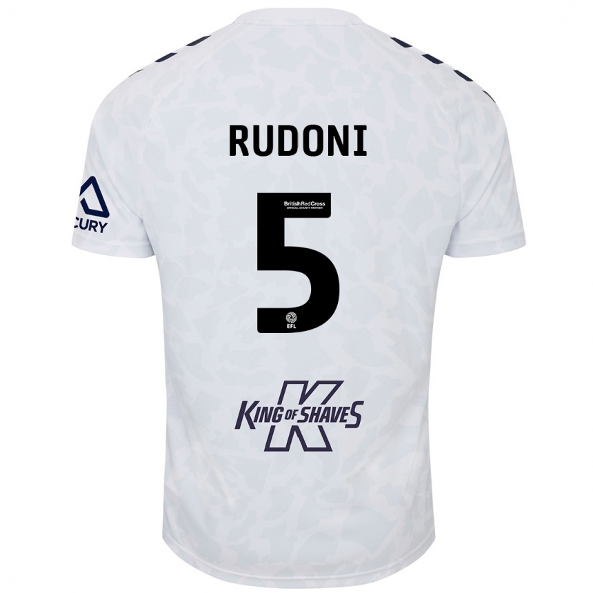 Kids Football Jack Rudoni #5 White Away Jersey 2024/25 T-Shirt