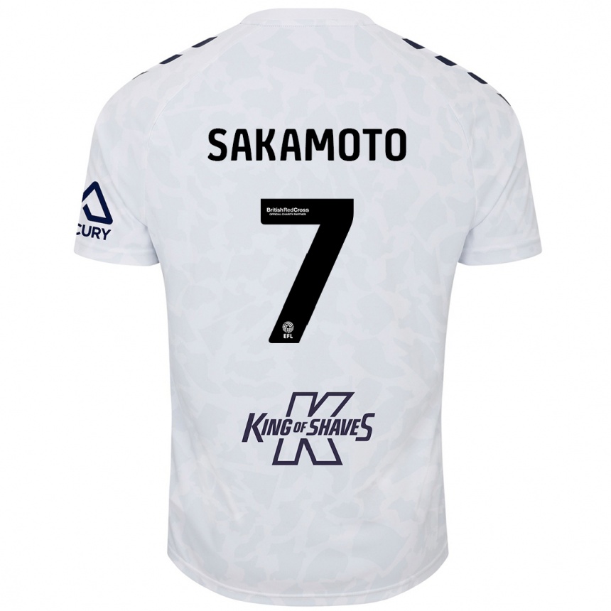 Kids Football Tatsuhiro Sakamoto #7 White Away Jersey 2024/25 T-Shirt