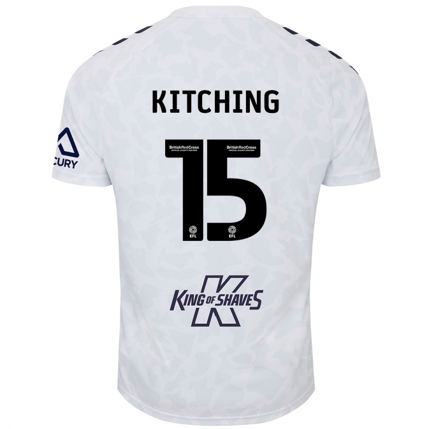 Kids Football Liam Kitching #15 White Away Jersey 2024/25 T-Shirt