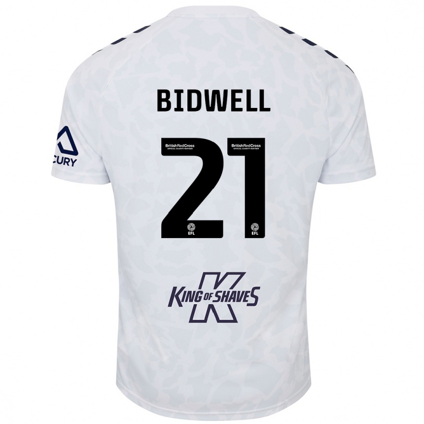 Kids Football Jake Bidwell #21 White Away Jersey 2024/25 T-Shirt