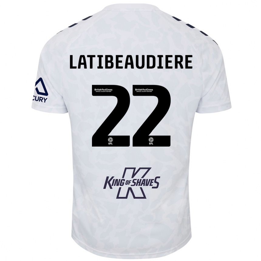 Kids Football Joel Latibeaudiere #22 White Away Jersey 2024/25 T-Shirt