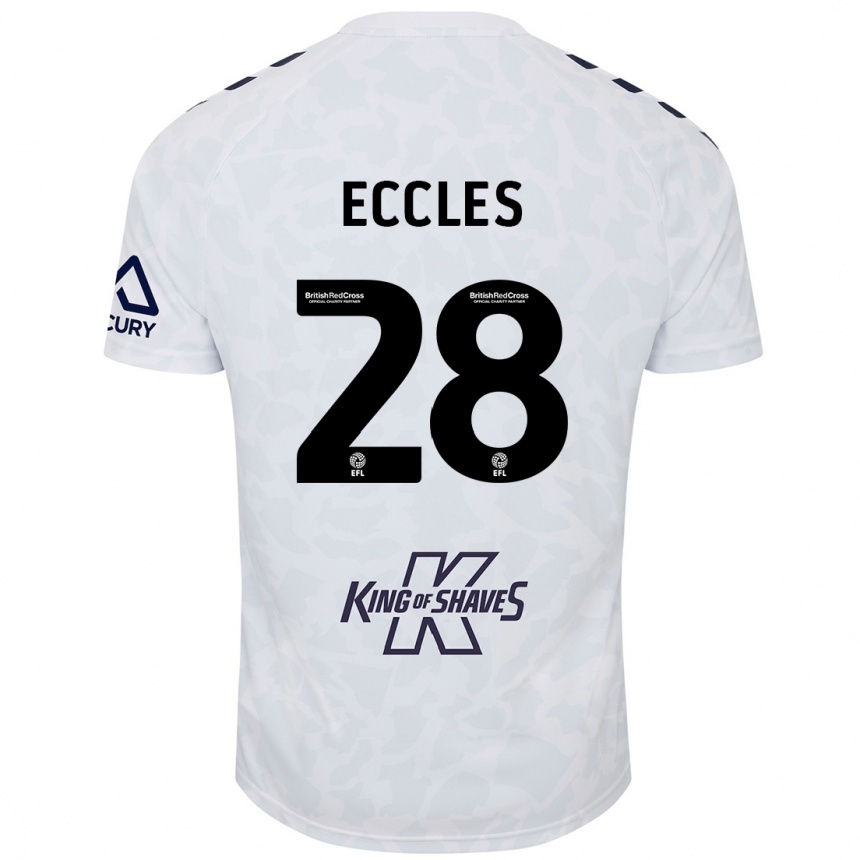 Kids Football Josh Eccles #28 White Away Jersey 2024/25 T-Shirt