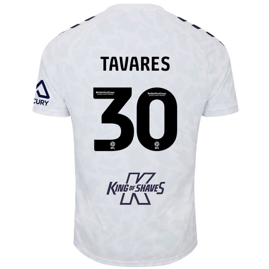 Kids Football Fábio Tavares #30 White Away Jersey 2024/25 T-Shirt