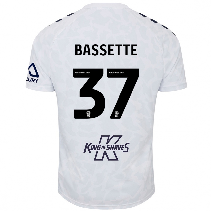 Kids Football Norman Bassette #37 White Away Jersey 2024/25 T-Shirt