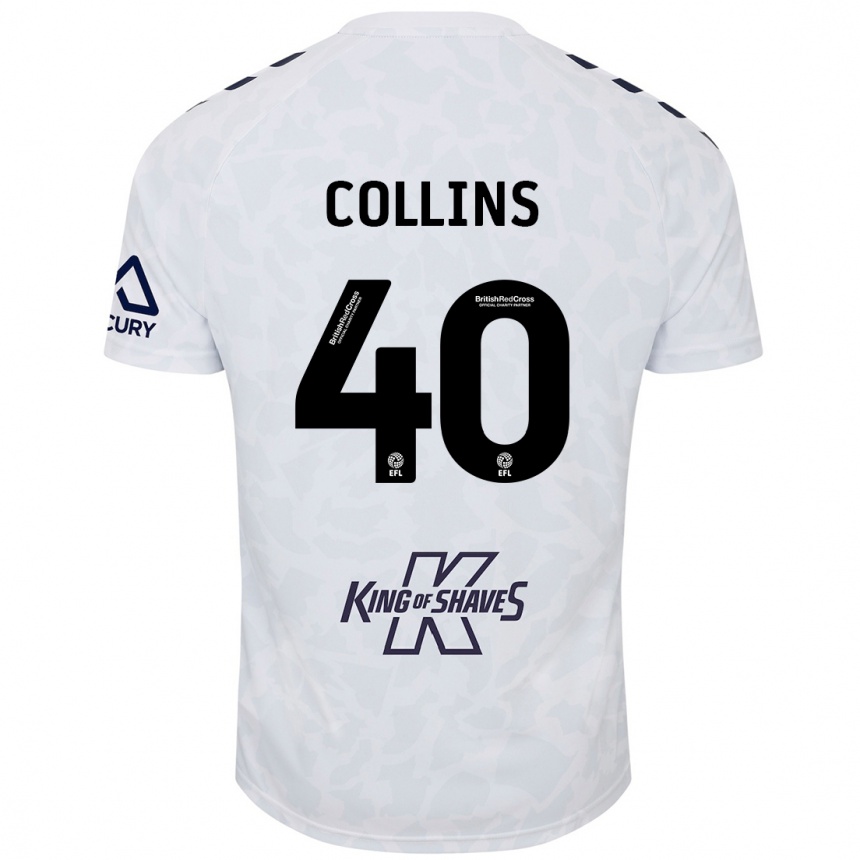 Kids Football Brad Collins #40 White Away Jersey 2024/25 T-Shirt