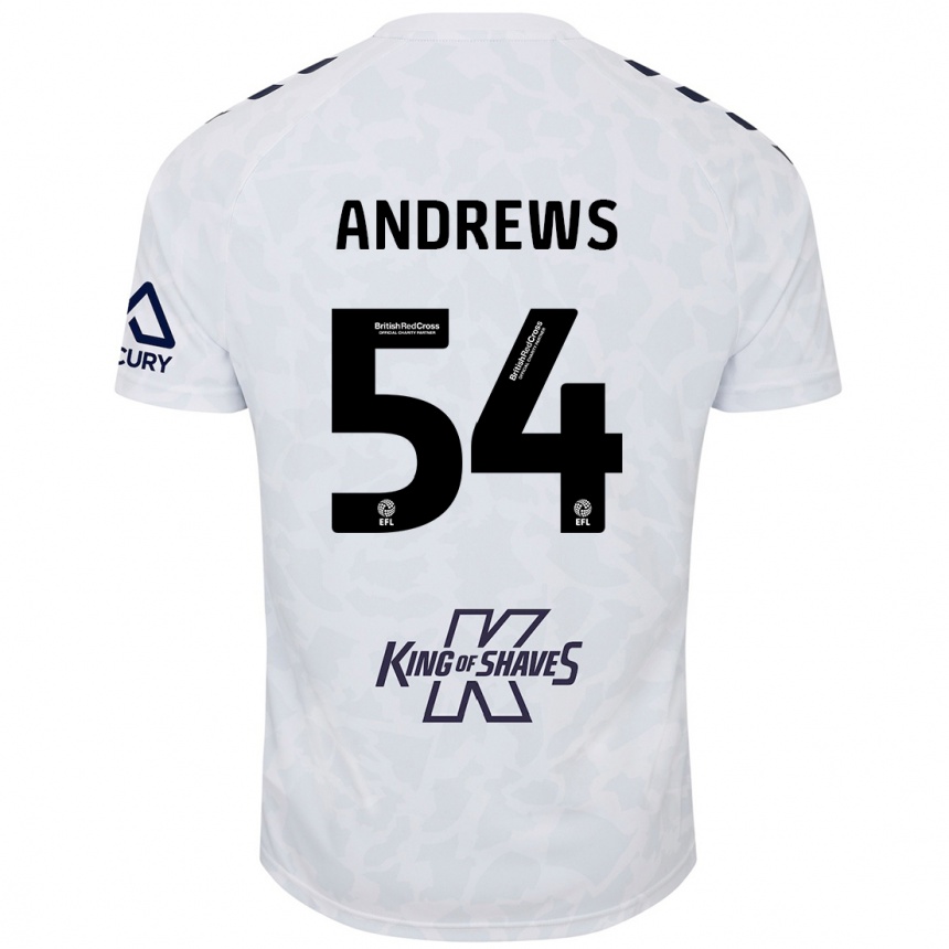 Kids Football Kai Andrews #54 White Away Jersey 2024/25 T-Shirt