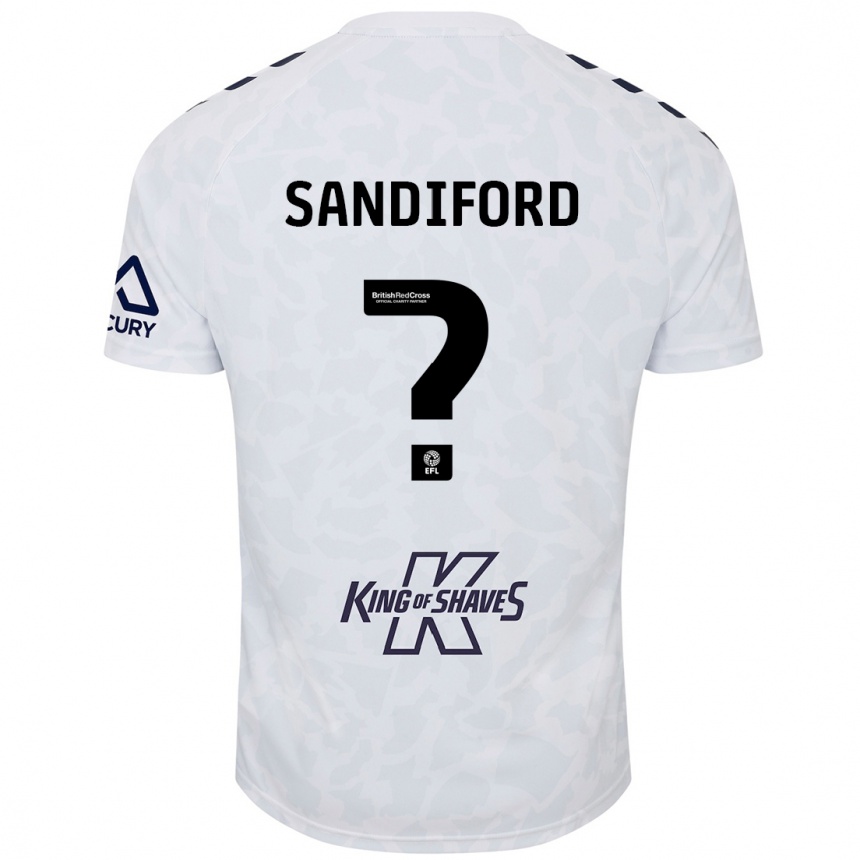 Kids Football Greg Sandiford #0 White Away Jersey 2024/25 T-Shirt