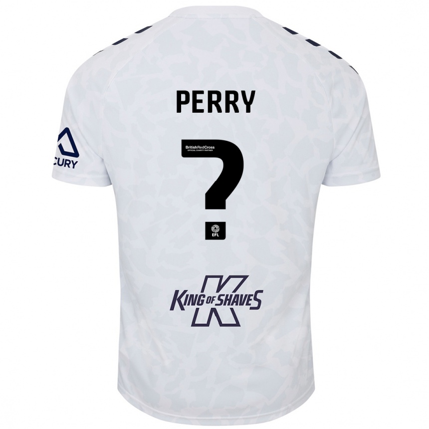 Kids Football Callum Perry #0 White Away Jersey 2024/25 T-Shirt