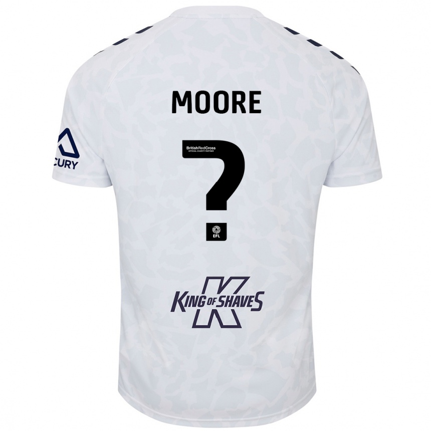 Kids Football Isaac Moore #0 White Away Jersey 2024/25 T-Shirt