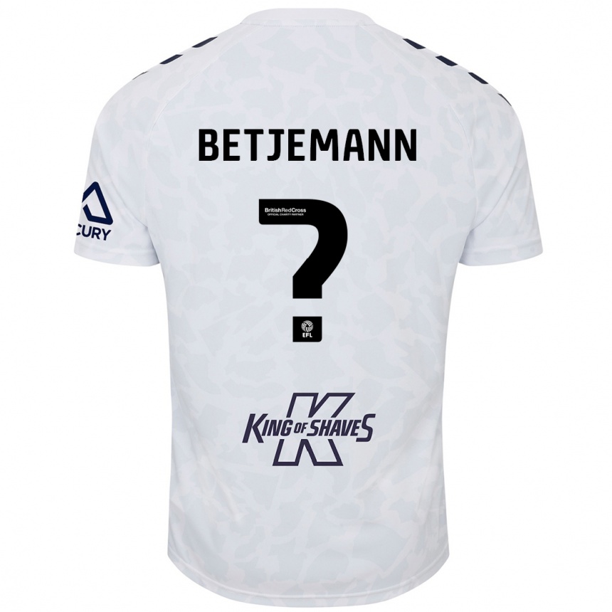 Kids Football Elliot Betjemann #0 White Away Jersey 2024/25 T-Shirt