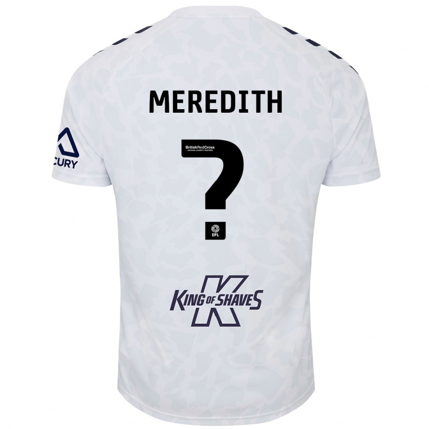 Kids Football Eliot Meredith #0 White Away Jersey 2024/25 T-Shirt