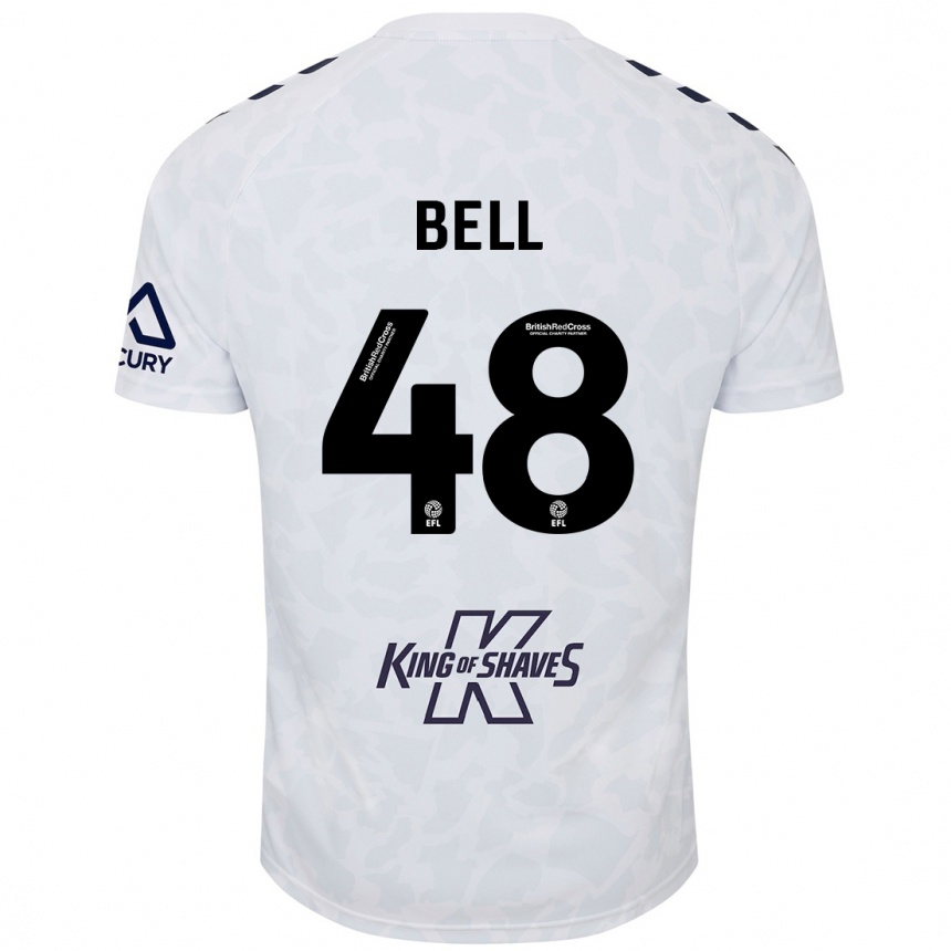 Kids Football Luke Bell #48 White Away Jersey 2024/25 T-Shirt