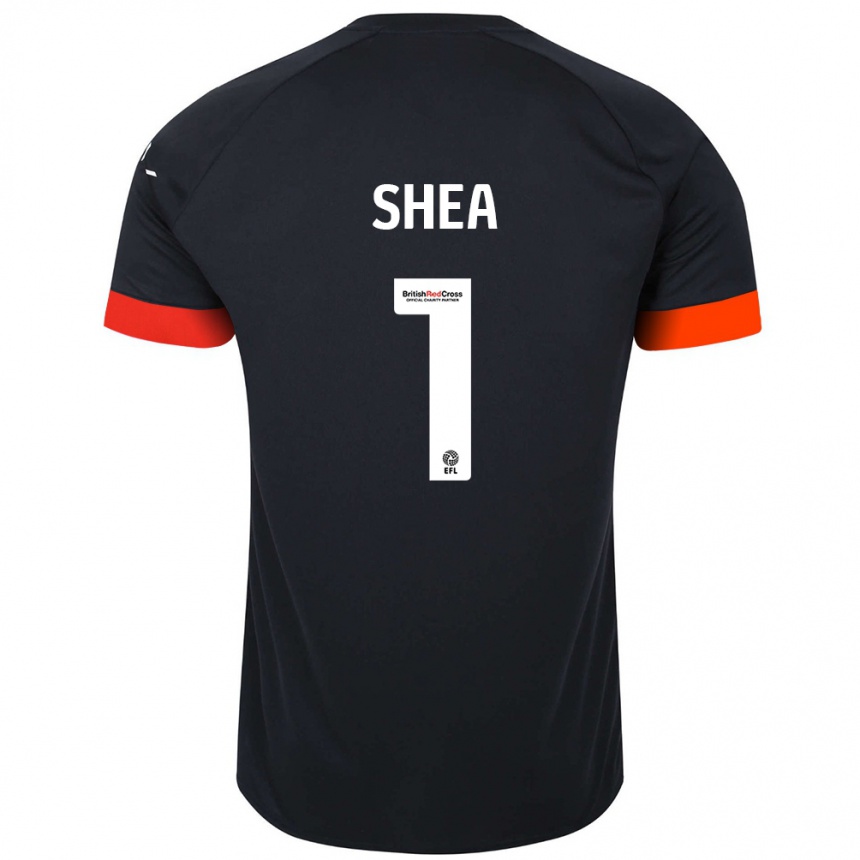 Kids Football James Shea #1 Black Orange Away Jersey 2024/25 T-Shirt