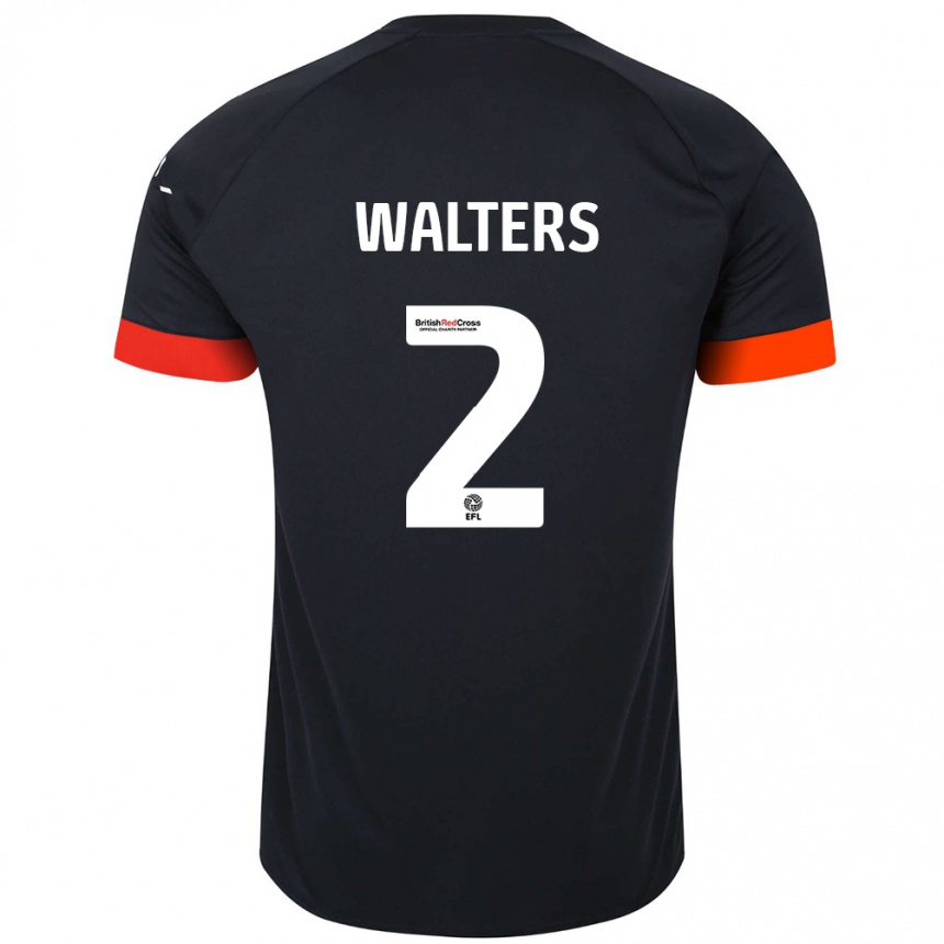 Kids Football Reuell Walters #2 Black Orange Away Jersey 2024/25 T-Shirt