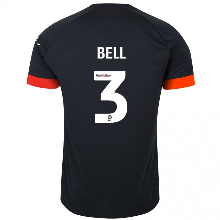 Kids Football Amari'i Bell #3 Black Orange Away Jersey 2024/25 T-Shirt