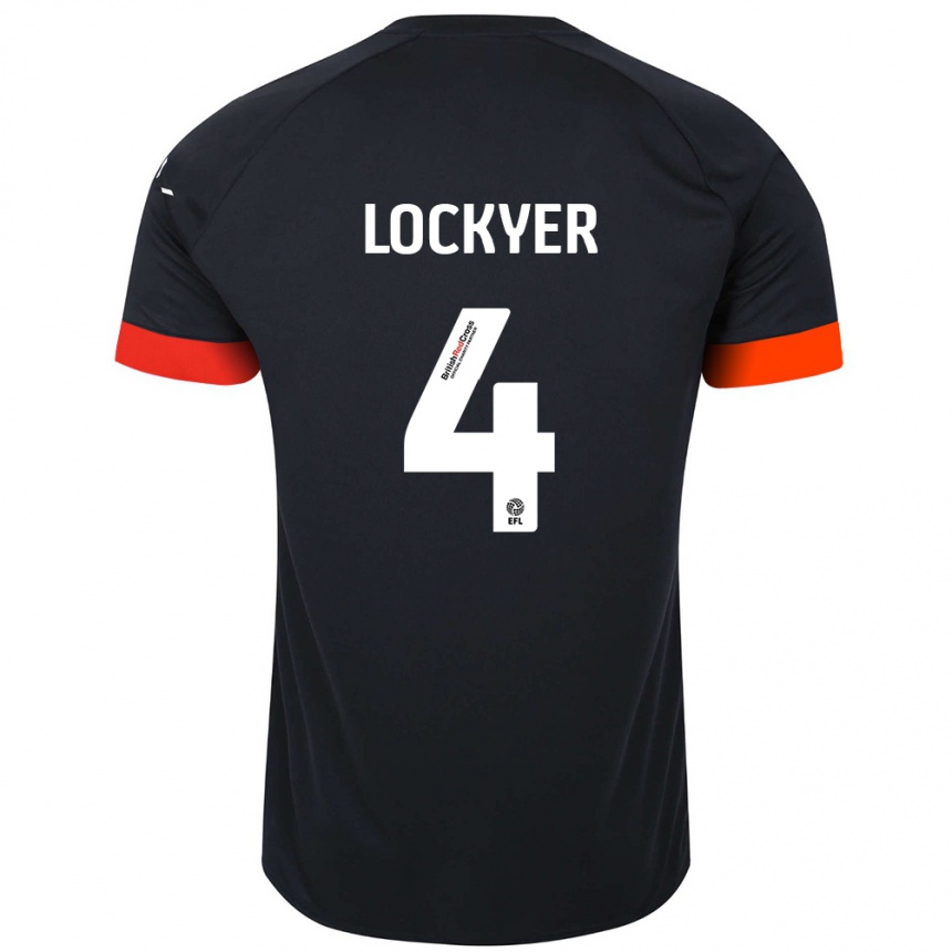 Kids Football Tom Lockyer #4 Black Orange Away Jersey 2024/25 T-Shirt