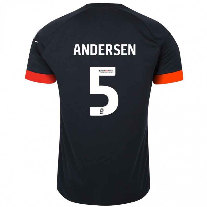 Kids Football Mads Andersen #5 Black Orange Away Jersey 2024/25 T-Shirt