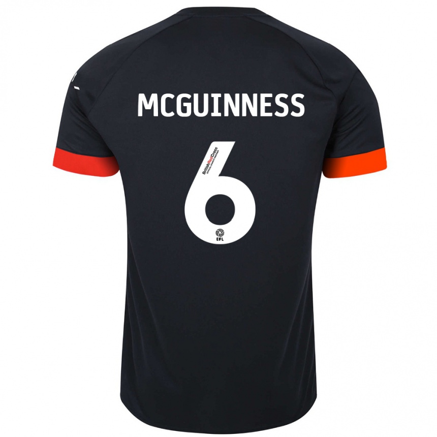 Kids Football Mark Mcguinness #6 Black Orange Away Jersey 2024/25 T-Shirt