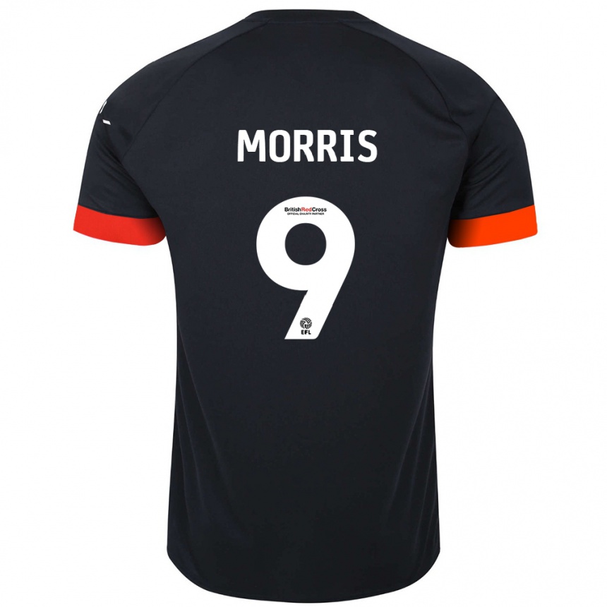 Kids Football Carlton Morris #9 Black Orange Away Jersey 2024/25 T-Shirt