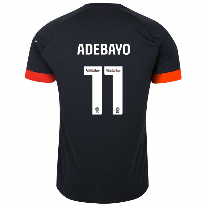 Kids Football Elijah Adebayo #11 Black Orange Away Jersey 2024/25 T-Shirt