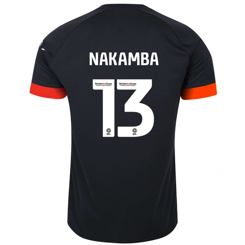 Kids Football Marvelous Nakamba #13 Black Orange Away Jersey 2024/25 T-Shirt