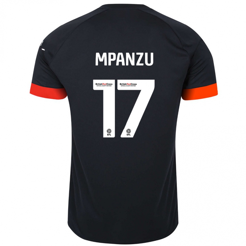 Kids Football Pelly Ruddock Mpanzu #17 Black Orange Away Jersey 2024/25 T-Shirt