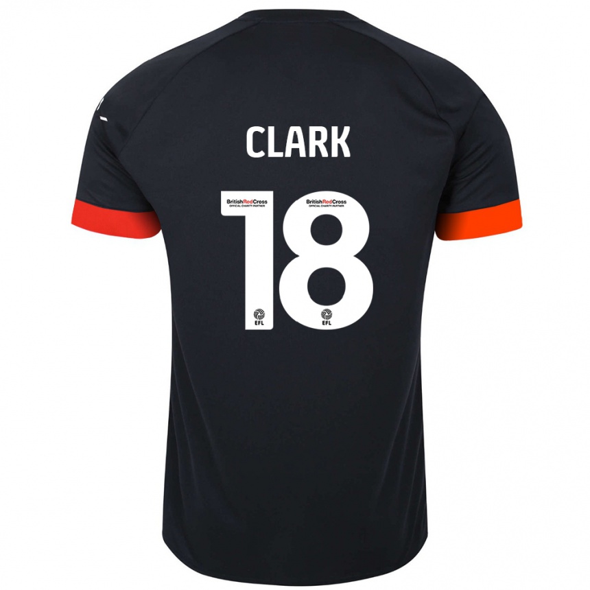 Kids Football Jordan Clark #18 Black Orange Away Jersey 2024/25 T-Shirt