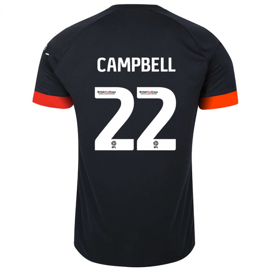 Kids Football Allan Campbell #22 Black Orange Away Jersey 2024/25 T-Shirt