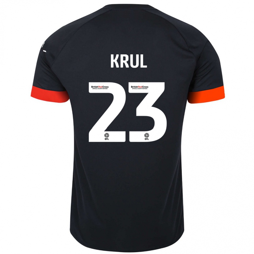 Kids Football Tim Krul #23 Black Orange Away Jersey 2024/25 T-Shirt