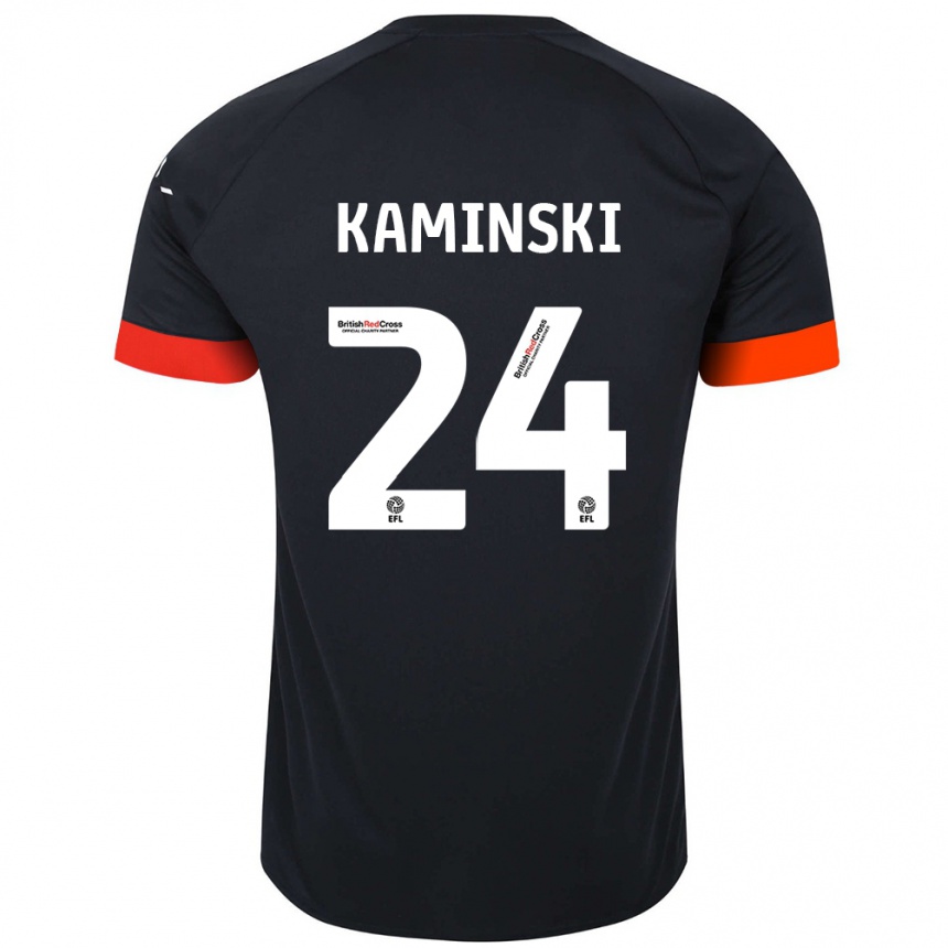 Kids Football Thomas Kaminski #24 Black Orange Away Jersey 2024/25 T-Shirt