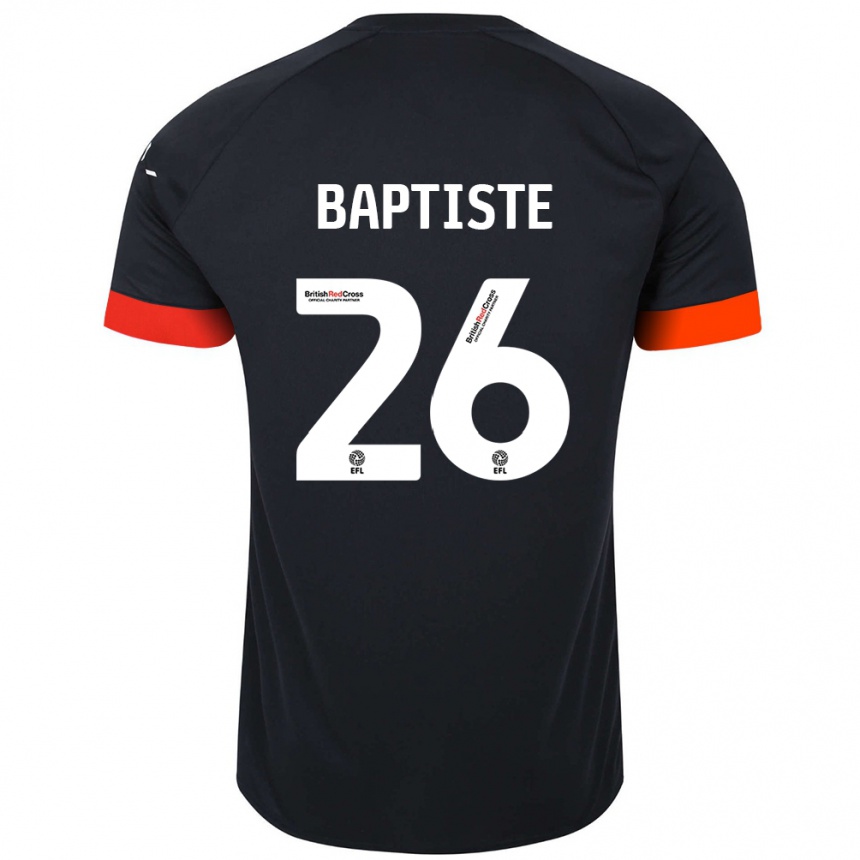 Kids Football Shandon Baptiste #26 Black Orange Away Jersey 2024/25 T-Shirt