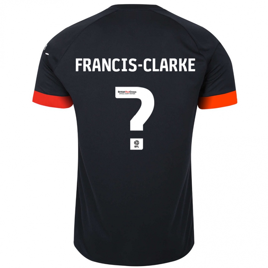 Kids Football Aidan Francis-Clarke #0 Black Orange Away Jersey 2024/25 T-Shirt