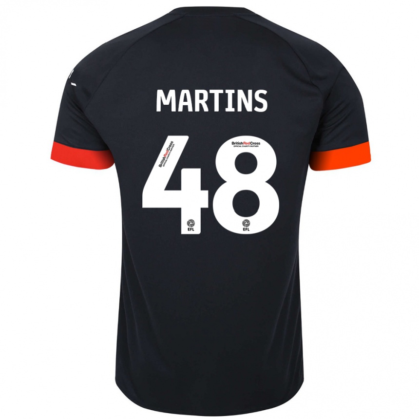 Kids Football Dominic Dos Santos Martins #48 Black Orange Away Jersey 2024/25 T-Shirt