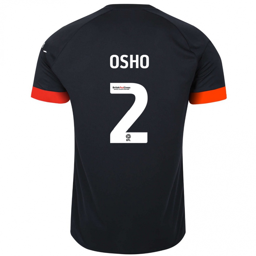 Kids Football Gabriel Osho #2 Black Orange Away Jersey 2024/25 T-Shirt