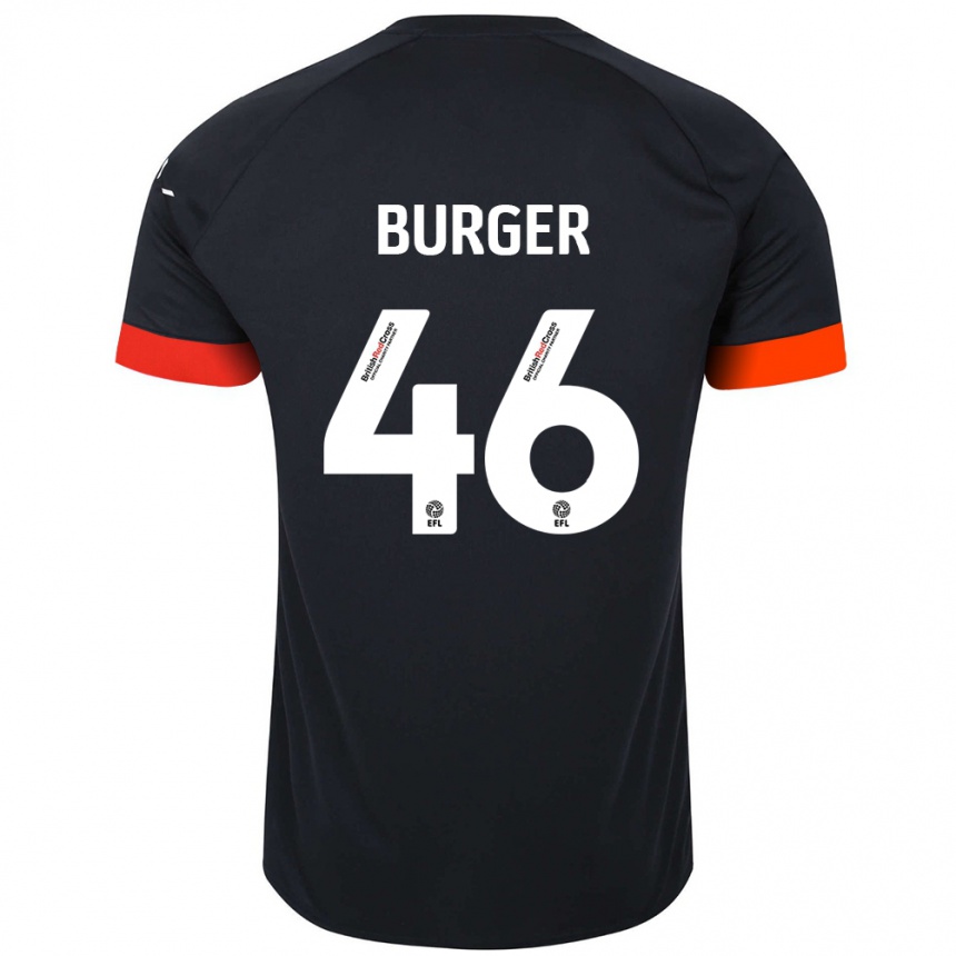 Kids Football Jake Burger #46 Black Orange Away Jersey 2024/25 T-Shirt