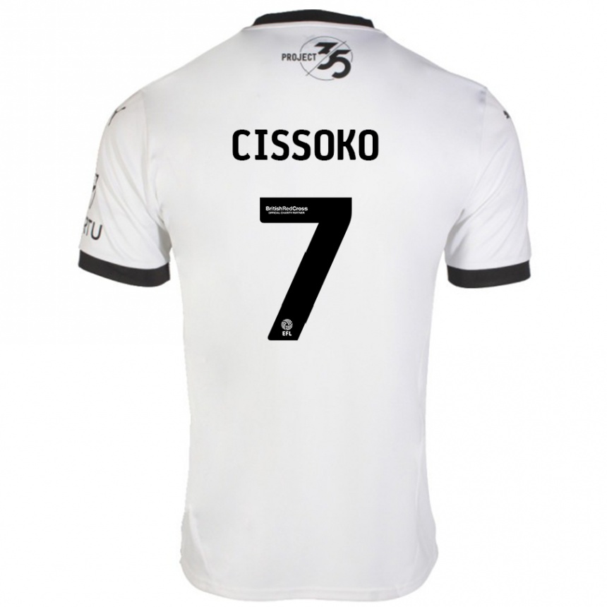 Kids Football Ibrahim Cissoko #7 White Black Away Jersey 2024/25 T-Shirt