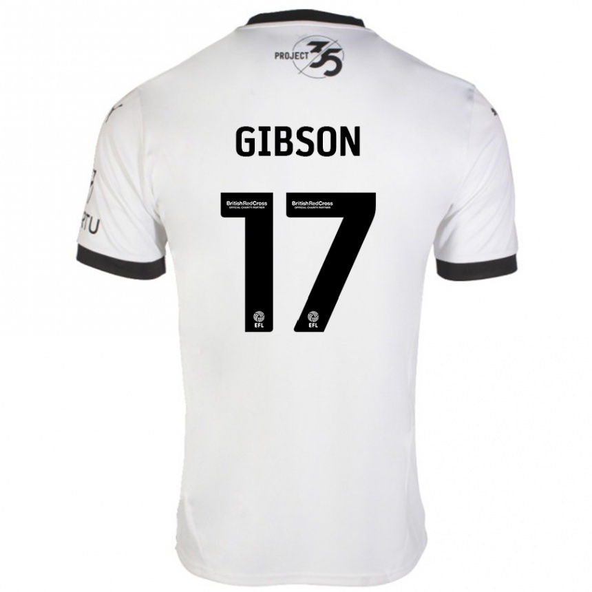 Kids Football Lewis Gibson #17 White Black Away Jersey 2024/25 T-Shirt