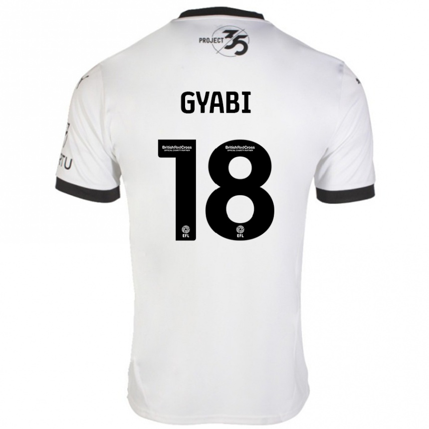 Kids Football Darko Gyabi #18 White Black Away Jersey 2024/25 T-Shirt